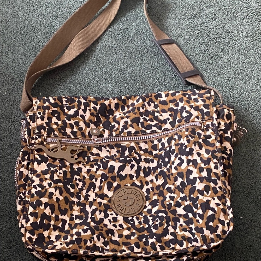 Kipling Leopard Print Shoulder Bag